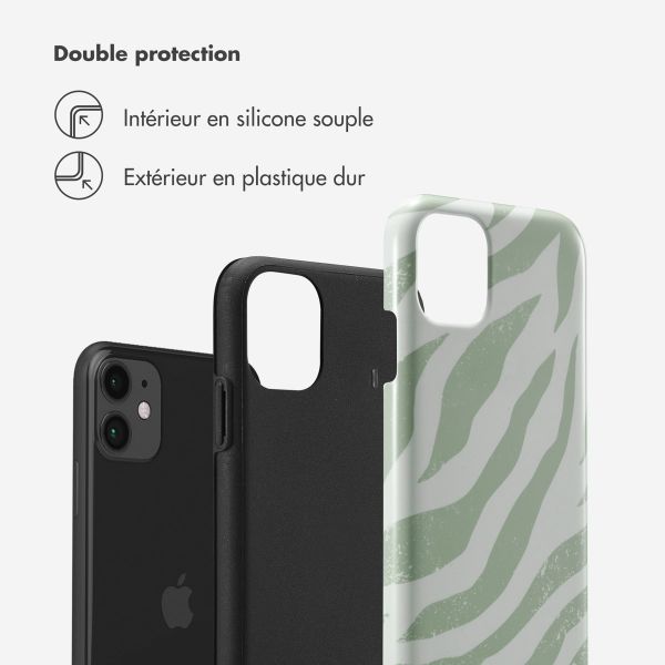 Selencia Coque arrière Vivid Apple iPhone 11 - Colorful Zebra Sage Green