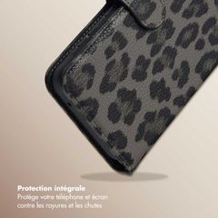 Selencia Étui de télephone portefeuille imprimé léopard Sabi Samsung Galaxy A55 - Midnight Black