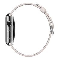 Apple Bracelet en nylon tressé Apple Watch Series 1 t/m 9 / SE (38/40/41 mm) | Series 10 / 11 (42 mm) - White Pearl