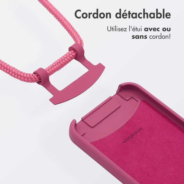 imoshion Coque arrière Color avec cordon amovible et MagSafe Apple iPhone 12 (Pro) - Raspberry