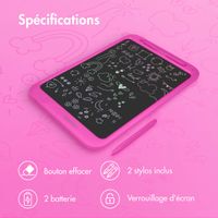 imoshion Tablette de dessin LCD pour enfants - Avec écran couleur et 2 stylos - Hot Pink