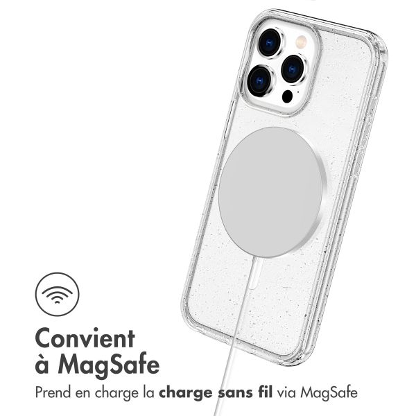 imoshion Coque Pailletée avec MagSafe Apple iPhone 15 Pro - Paillettes Transparent