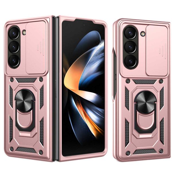 imoshion Coque Arrière Rugged avec anneau Samsung Galaxy Z Fold 5 - Rose Dorée