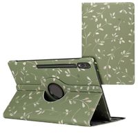 imoshion Coque Design rotatif à 360° Samsung Galaxy Tab S10 Ultra / Tab S9 Ultra - Green Flowers