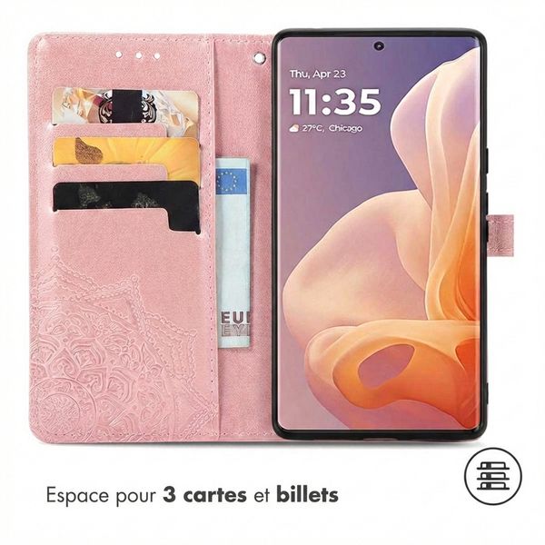 Etui de télephone Mandala Motorola Moto G85 - Rose Doré