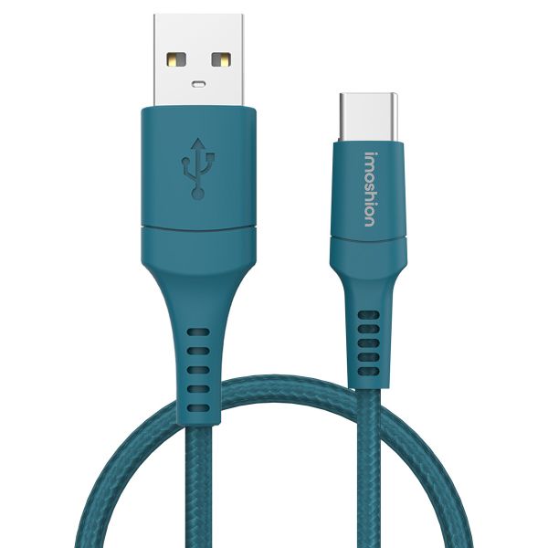 imoshion Braided USB-C vers câble USB - 1 mètre - Bleu foncé