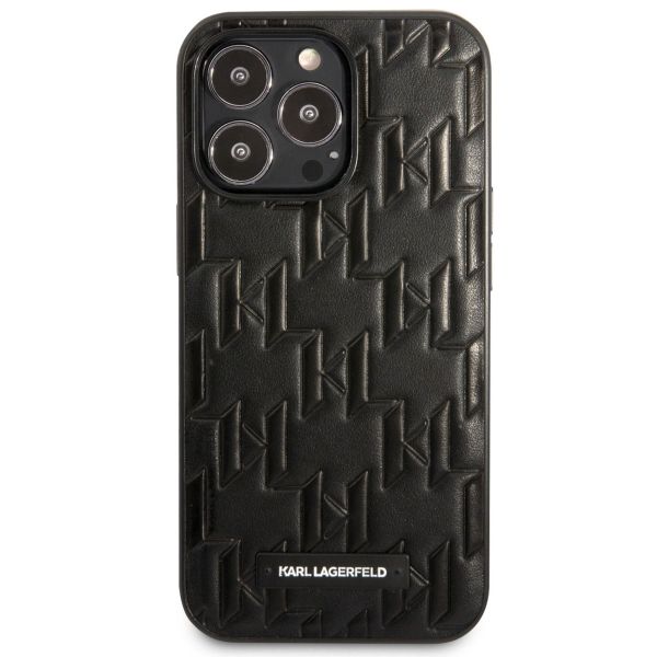 Karl Lagerfeld Coque arrière rigide Monogram Plaque iPhone 13 Pro - Noir