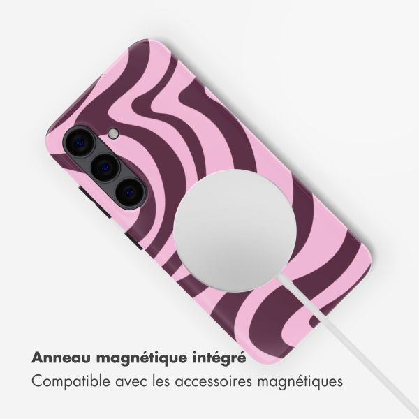 Selencia Coque arrière Vivid avec MagSafe Samsung Galaxy S24 - Wavy Swirl Pink Plum
