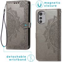 imoshion Etui de téléphone portefeuille Mandala Motorola Moto E32 / E32s - Gris