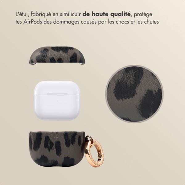 Selencia Coque Sabi Apple AirPods 4 - imprimé léopard - Midnight Black