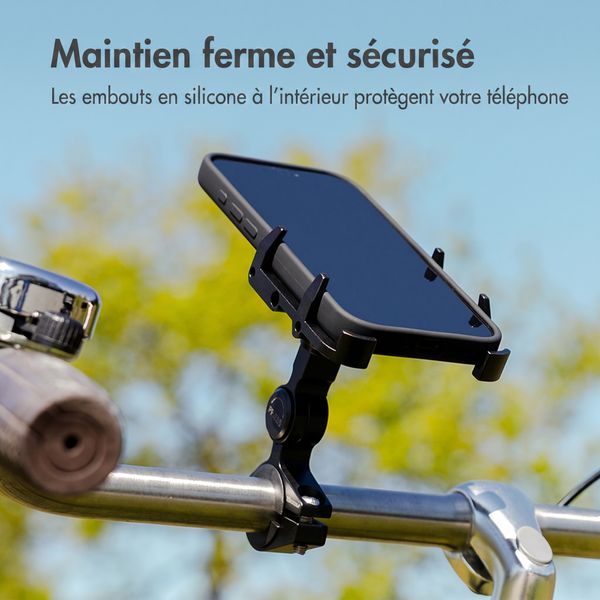 imoshion Support de téléphone Aluminium pour vélo - Rotatif à 360° - Léger - Universel - Noir
