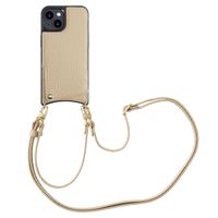 Selencia Coque de télephone Nova avec cordon et porte-cartes Apple iPhone 14 - Beige