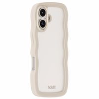 Holdit Coque Wavy iPhone 16 - Light Beige / Transparent