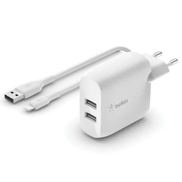 Belkin Boost↑Charge™ Dual USB Wall Charger + câble Lightning - 24W