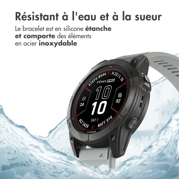 imoshion Bracelet QuickFit® en silicone  - Connexion Garmin 26 mm - Gris