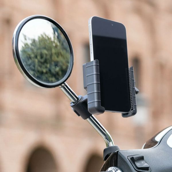Lampa Smart Scooter Grip - Support de téléphone scooter - Fixation posurur rétroviseur et pare-brise - Noir