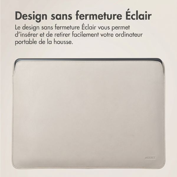 Accezz Leather Pochette ordinateur le Apple MacBook 14 pouces - Beige