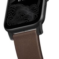 Nomad Bracelet en cuir moderne Apple Watch Series 1 á 9 / SE (38/40/41 mm) | Series 10 (42 mm) - Marron/Noir