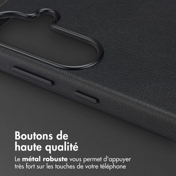 Accezz Coque arrière en cuir avec MagSafe Samsung Galaxy S26 - Onyx Black
