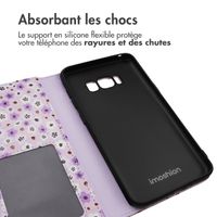 imoshion ﻿Étui de téléphone portefeuille Design Samsung Galaxy S8 - Purple Flowers