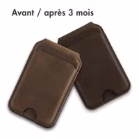 Accezz Porte-cartes MagSafe en cuir vintage avec support - Rustic Brown