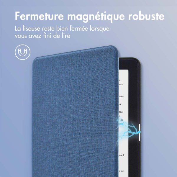 imoshion Étui de liseuse portefeuille Canvas Kobo Clara HD - Bleu foncé
