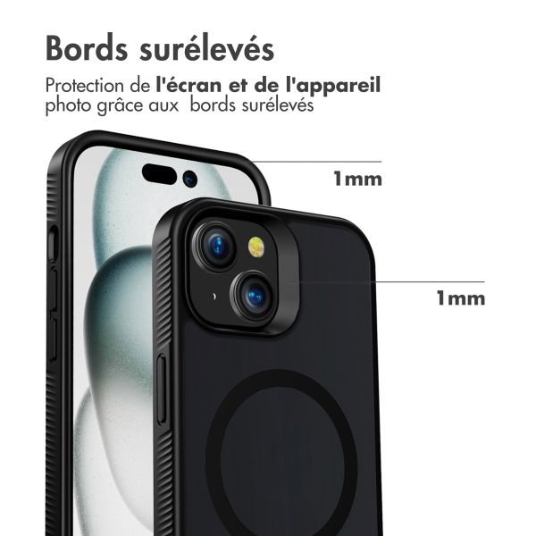 Accezz Coque Givrée Robuste avec MagSafe Apple iPhone 15 - Noir