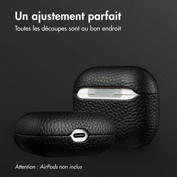 Accezz Coque en Cuir véritable Apple AirPods 3 - Noir