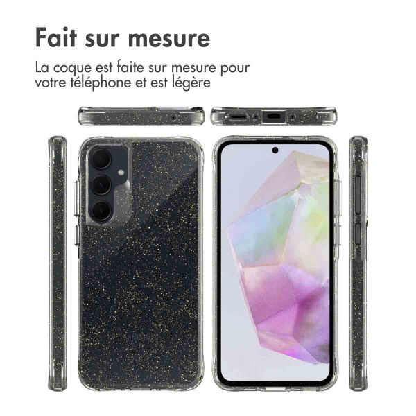 imoshion Coque arrière transparente Pailletée Samsung Galaxy A35 - Doré