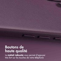 Accezz Coque arrière en cuir avec MagSafe Apple iPhone 16 - Heath Purple