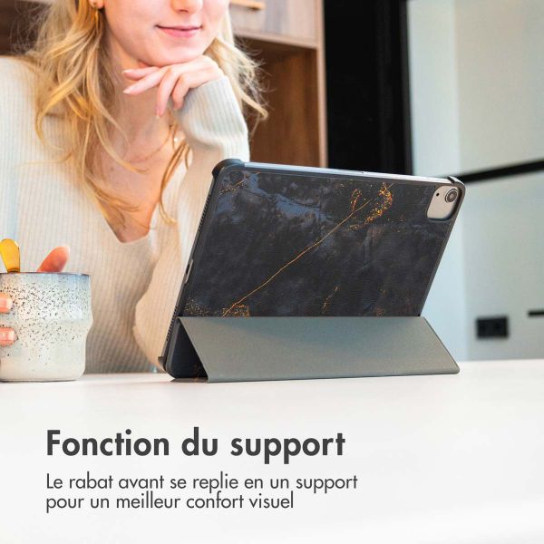 imoshion Coque tablette Design Trifold Samsung Galaxy Tab A11 Plus / A9 Plus - Black Marble