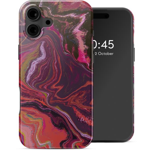 Selencia Coque arrière Vivid Tough avec MagSafe iPhone 16 - Marble Purple