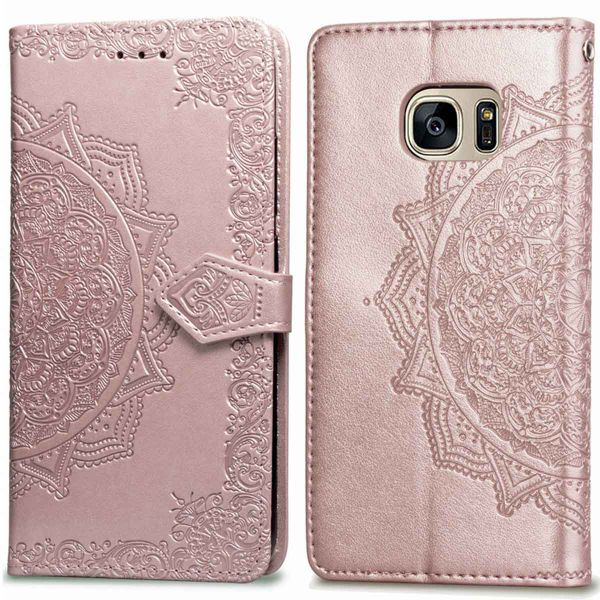 imoshion Etui de téléphone portefeuille Mandala Samsung Galaxy S7 - Rose Dorée