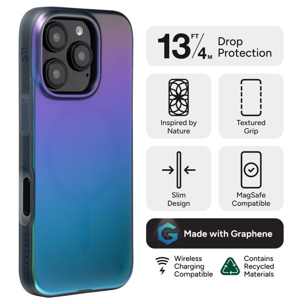 ZAGG Coque Milan Snap avec MagSafe Apple iPhone 16 Pro - Raven Feather