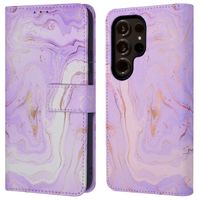 imoshion Étui de téléphone portefeuille Design Samsung Galaxy S24 Ultra - Purple Marble