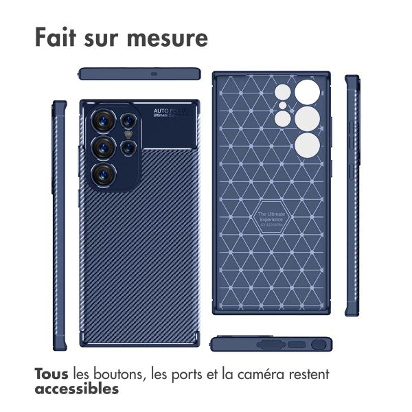 imoshion Coque silicone Carbon Samsung Galaxy S23 Ultra - Bleu