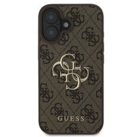 Guess Coque 4G Metal Logo iPhone 16 - Brun