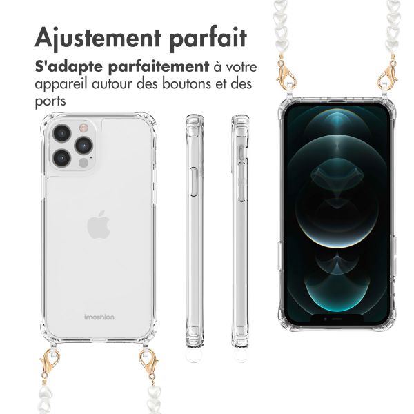 imoshion Coque avec dragonne + bracelet Apple iPhone 12 Pro Max - Perles Cœurs
