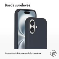 Accezz Coque Liquid Silicone avec MagSafe Apple iPhone 16 - Bleu foncé