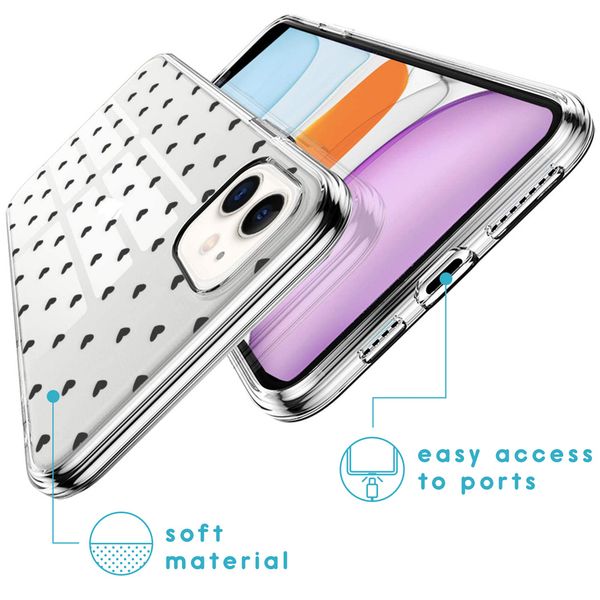 imoshion Coque Design iPhone 11 - Hearts All Over Black