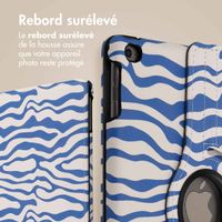 imoshion Coque tablette Design rotatif à 360° Apple iPad 6 (2018) 9.7 pouces / iPad 5 (2017) 9.7 pouces - White Blue Stripes