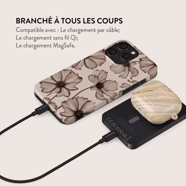 Burga Powerbank magnétique 5 000 mAh - MagSafe et Qi2 - Barely Yours / Gunmetal