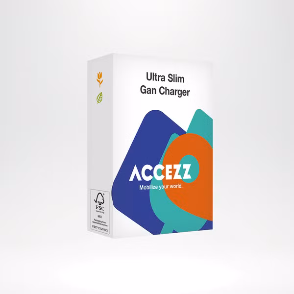 Accezz Chargeur GaN Ultra Slim - USB-C - 20 W - Noir