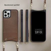 Selencia Coque de télephone Nova avec cordon et porte-cartes Apple iPhone 12 (Pro) - Mocha Brown