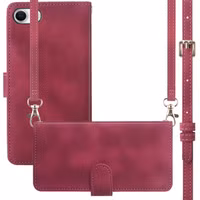 imoshion Etui de téléphone portefeuille avec cordon Apple iPhone SE (2022 / 2020) / 8 / 7 - Rouge