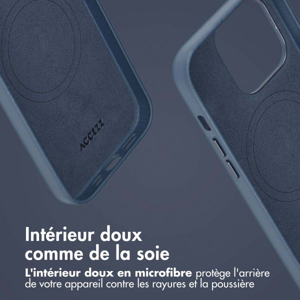 Accezz Étui de téléphone portefeuille en cuir 2-en-1 avec MagSafe iPhone 14 Pro - Nightfall Blue