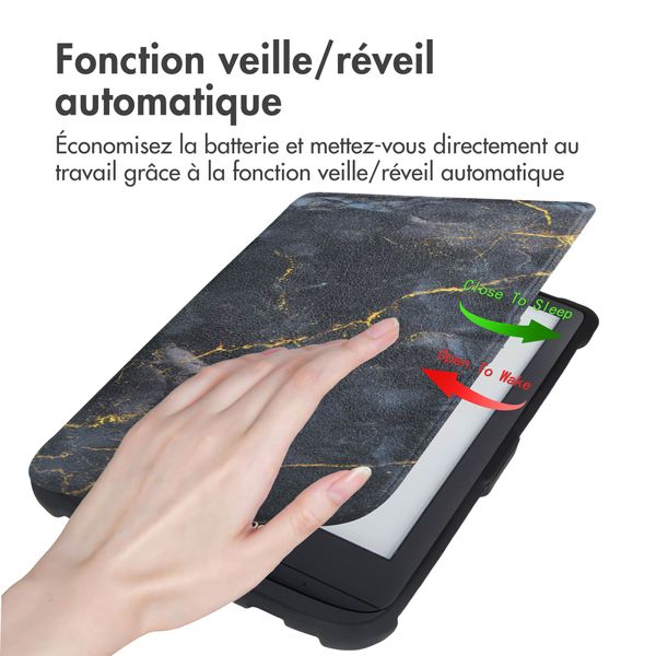 imoshion Étui á rabat Pocketbook Touch Lux 5 / HD 3 / Basic Lux 4 / Vivlio Lux 5 - Black Marble