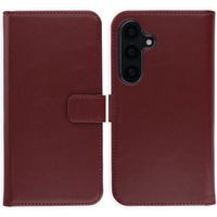 Selencia Étui portefeuille en cuir véritable Samsung Galaxy S25 - Burgundy