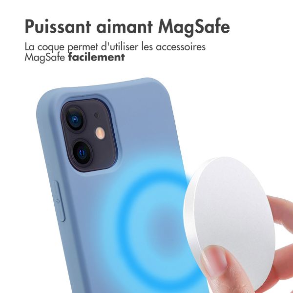 imoshion Coque arrière Color avec cordon amovible et MagSafe Apple iPhone 12 (Pro) - Ash Blue