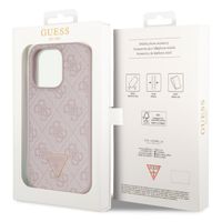 Guess Coque 4G Logo Triangle Strass iPhone 15 Pro - Rose